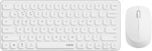 Rapoo 9010M Multi-Device Keyboard and Mouse Combo, 2.4GHz/Bluetooth 5.0/4.0 Wireless Keyboard & Mouse Set for Windows/Mac/Linux/Chrome, Support 4 Devices, Low-Profile Silent Click, Battery Powered