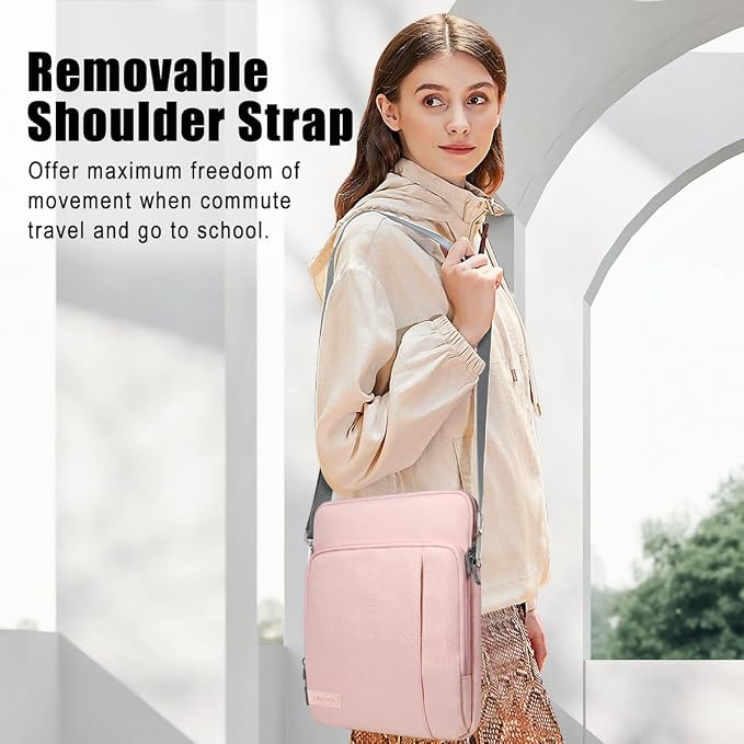 TiMOVO Laptop Sleeve Bag for MacBook Neo 13 inch 2026 Model A3404 with A18 Pro Chip, Carrying Case with Shoulder Strap, Pink