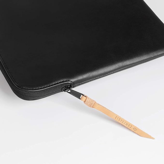 Comfyable Leather Laptop Sleeve Compatible with 16 Inch MacBook Pro M5 Pro/Max & 15 Inch MacBook Air M5 2026 (Loose Fit), Black