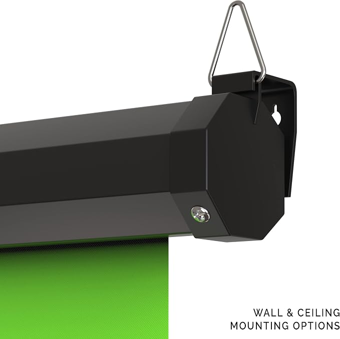 【Wider Style】 KHOMO Gear Green Screen 84 x 84 inch – Extra Large Pull Down Backdrop – Portable Collapsible Roll Down Projector Screen – Green Screen for Video, Streaming, and Photography