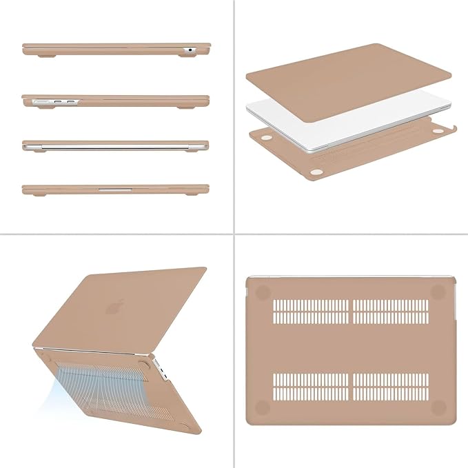 MOSISO Compatible with MacBook Air 13 inch Case M5 2026 M4 2025 M3 M2 2024-2022 A3449 A3240 A3113 A2681, Hard Shell&Keyboard Cover&Screen Film&Type C for MacBook Air 13.6 inch Case, Bronze Brown