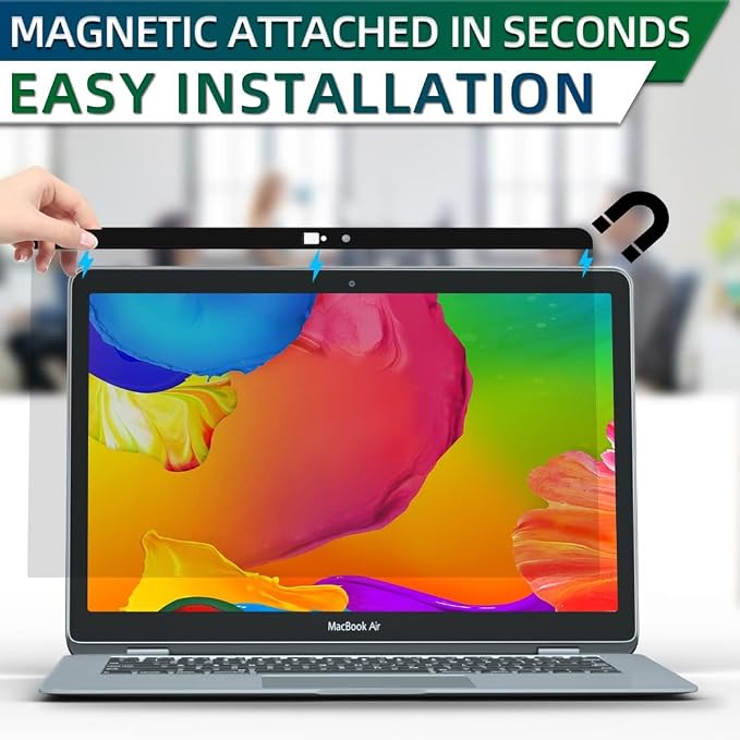 STARY Magnetic Privacy Screen for MacBook Pro 13 Inch (2016-2022,M1,M2) & MacBook Air 13 Inch(2018-2021,M1) Removable Laptop Privacy Filter Shield and Matte Anti-Glare Blue Light Protector