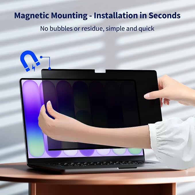 Magnetic Privacy Screen for 2026 MacBook Neo 13-Inch, Removable Matte Laptop Privacy Screen Shield Anti Glare Blue Light Filter - Anti-Spy for Mac Neo A18 Pro Chip