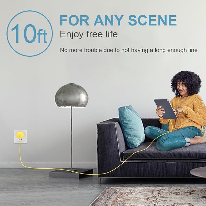 10FT iPhone 17 16 15 Charger Fast Charging USB C Charger Block Type C Chagrer Fast Charging 2-Pack for iPhone 17/17 Plus/17 Pro/17 Pro Max/iPhone 16/16 Plus/16 Pro/16 Pro Max/15/15 Pro Max(Yellow)