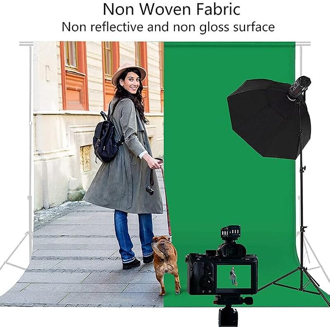 Green Screen Backdrop 6.5 x 10 Ft, Greenscreen Background Green Photo Backdrop Curtain Thick Polyester Fabric Photography Green Sheet for Streaming Photoshoot Video Party Decor