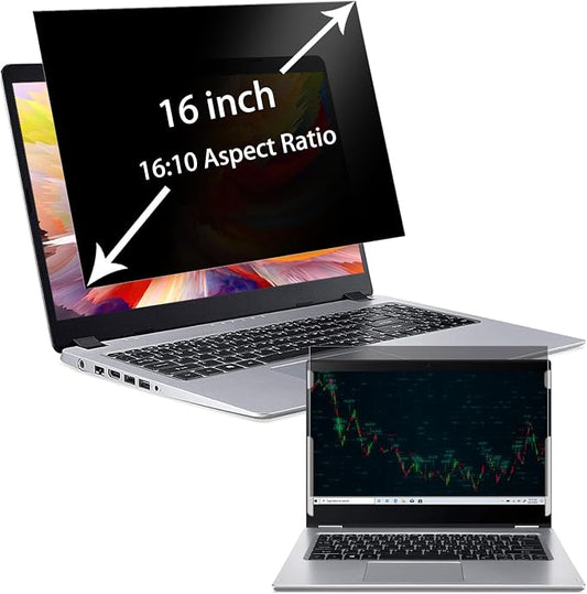 Laptop Privacy Screen 16 Inch for 16:10 Widescreen Display, Anti Blue Light Glare Privacy Filter, For LG Gram 16" Laptop Screen Privacy Shield, Anti-Scratch Screen Protector