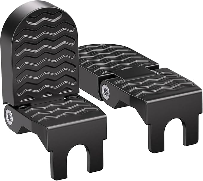 TOBWOLF 2PCS Bike Rear Pedals, Aluminium Bicycle Foot Peg, Non-Slip Ebike Foot Pegs for Passenger, Folding Rear Bicycle Footrest Pedals for E-Bike, Mountain Bike, Folding Bicycle