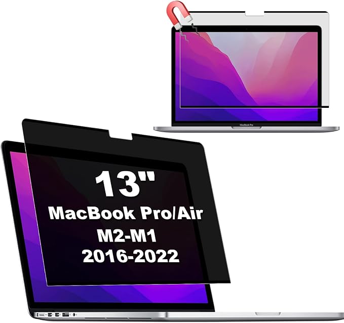 KEANBOLL MacBook Pro 13-Inch Magnetic Privacy Screen Protector, Removable Anti Peeping Anti-Glare Filter with Blue Light Reduction | Compatible with MacBook Pro 13 M1-M2 Chip 2016-2022