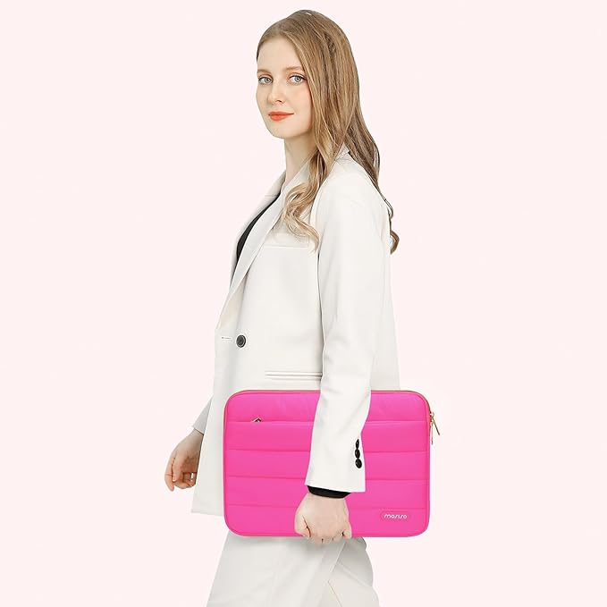 MOSISO Compatible with MacBook Air 13 inch Case M5 2026 M4 2025 M3 M2 2024-2022 A3449 A3240 A3113 A2681, Hard Case&Puffy Bag&Keyboard Cover&Webcam Cover&ScreenFilm for MacBook Air 13.6, Bright Rose