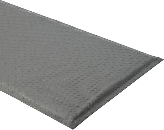 2'x7' Anti Fatigue Mat Industrial 15/16" Thick Soft Sponge Cushioned Floor Mat, Heavy Duty Diamond Plate Anti-Skid Standing Mat, Work Shop Mat (Gray)