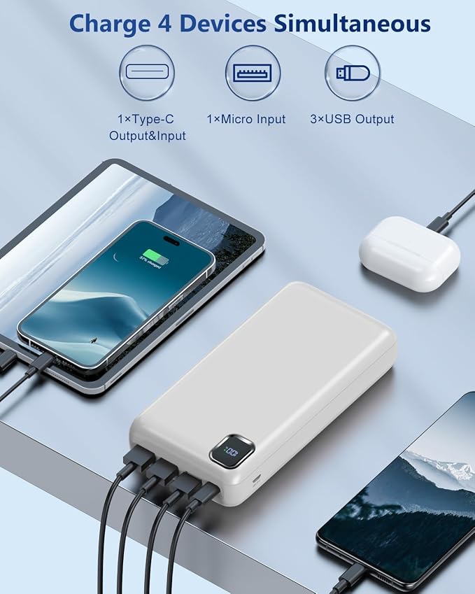 Portable Charger 50000mAh Power Bank, PD 30W Fast Charging External Battery Pack,High Capacity External Battery Pack for Camping, Portable Phone Charger for iPhone Samsung Android