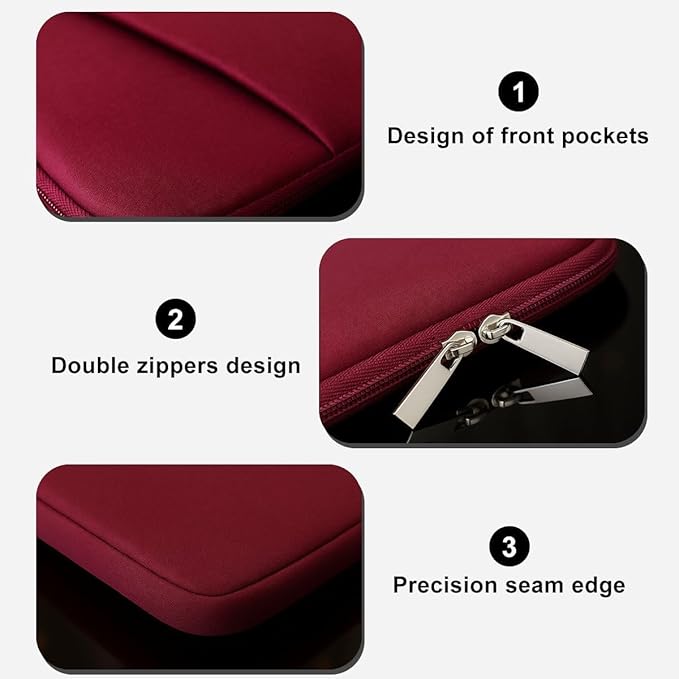 Laptop Sleeve for MacBook Neo/Air/Pro 13 inches A18/M5/M4/M3/M2/M1 Chip 2026-2020 A3404 A3449 A3240 A3113 with 2 Pockets Tablet Bag Case Accessories