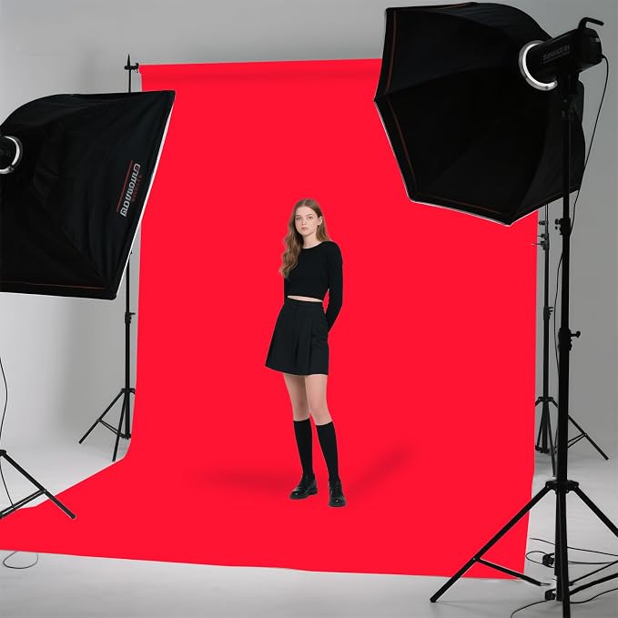 Red Backdrop for Photoshoot, Red Background for Portrait, Holiday Seasonal Commercial Product Party Fashion Photography 7x10FT