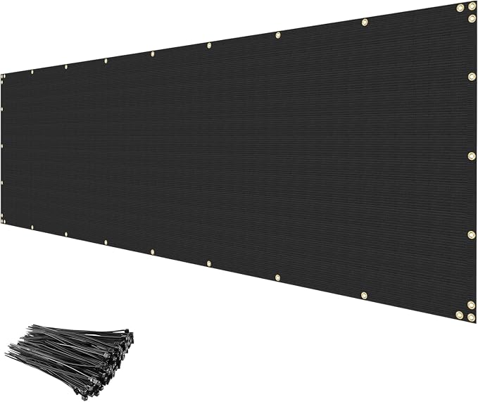 Privacy Fence Screen 6' x 21' Fencing Cover Heavy Duty Mesh Windscreen Cloth for Outdoor Garden Patio Backyard Chain Link Fence Black