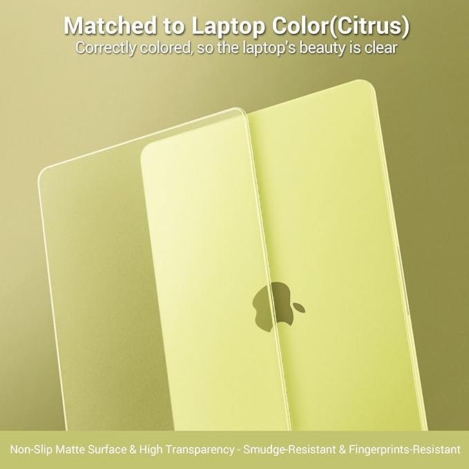 MOSISO Compatible with MacBook Neo Case 13 inch 2026 Release A3404, Seamlessly Closes Scratches & Fingerprints Resistant Hard Shell&Sixteen Grid Puffy Bag&Keyboard Skin&Type C&Screen Film, Citrus