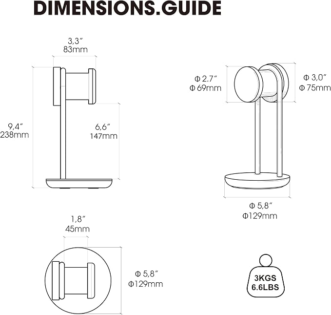 Fenge Headphone Stand for Desk, Nature Wood & Metal Headphone Holder with Storage Base, Desktop Headset Stand for Gaming Universal Headphones