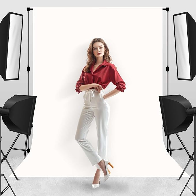 White Backdrop for Photoshoot,Photo Background for Party Portrait Photoshoots Video Studio 8x10FT