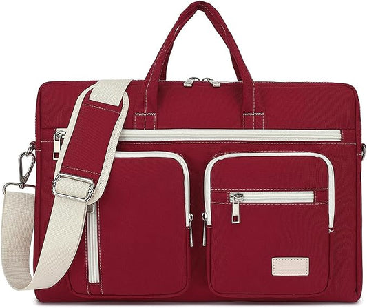 15-15.6 inch Laptop Shoulder Bag, for MacBook Pro 16, Hp Lenovo Dell 14 inch Waterproof Messenger Bag Case Sleeve (Wine red)