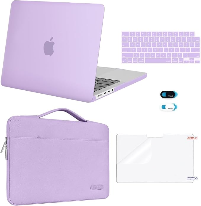 MOSISO Compatible with MacBook Pro 14 inch Case M5 2026 M4 M3 M2 M1 2025-2021 A3427 A3426 A3434 A3112 A3185 A3401 A2918 A2992 A2779 A2442, Case&Bag&Keyboard Skin&Webcam Cover&ScreenFilm, Light Purple
