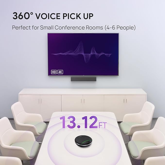 Yealink SP92 USB Speakerphone Bluetooth Conference Speakers and Microphone Teams Certified Full-Duplex Noise Reduction 360 Audio Pickup for Small Meeting Room (No Dongle)