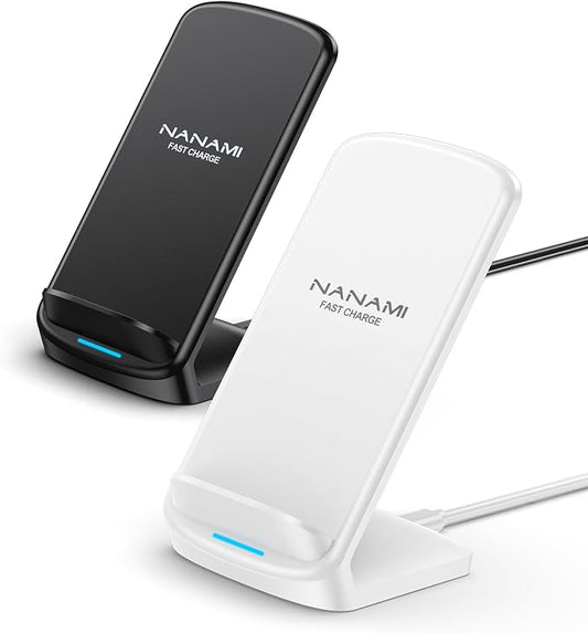 Wireless Charger Stand [2 Pack] - NANAMI 10W Fast Wireless Charging Stand for Apple iPhone 17/17 Air/16/15/14/13/12 Pro, Desk Phone Charger Dock for Samsung Galaxy S26/S25/S24/S23/S22/S21, Pixel 6