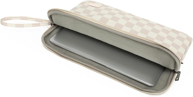 Khaki Checkered Pattern Laptop Sleeve 15 Inch 15 Case and 15.6 Laptop Bag