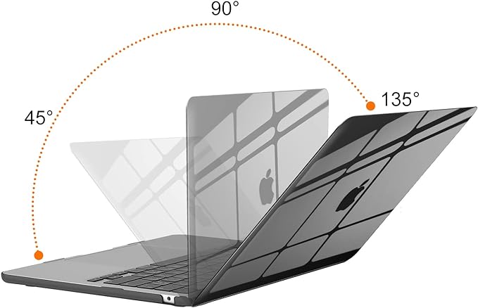 MOSISO Compatible with MacBook Air 13 inch Case M5 2026 M4 2025 M3 M2 2024-2022 A3449 A3240 A3113 A2681, Hard Shell&Keyboard Cover&Screen Film&Type C for MacBook Air 13.6 inch Case, Smoke Black