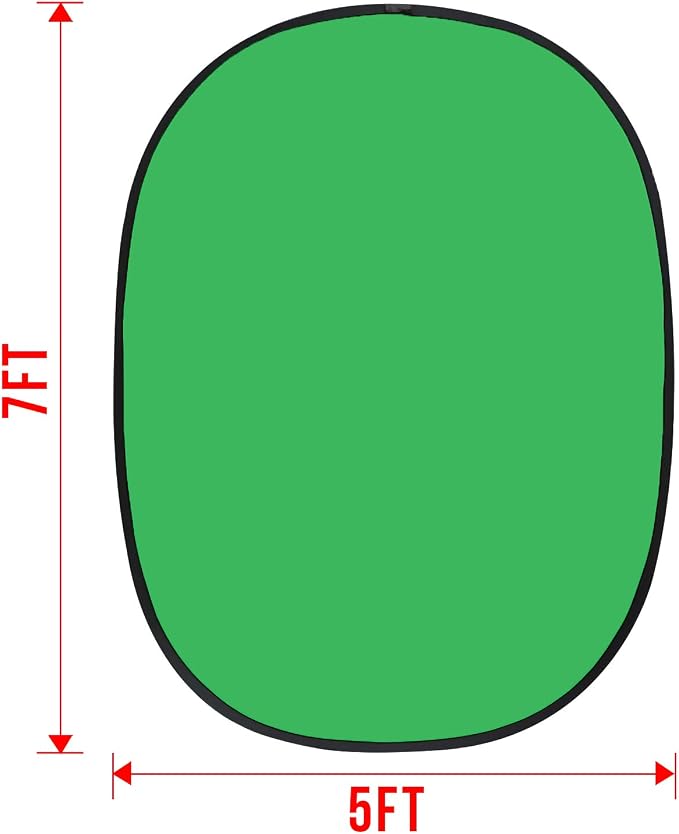Koopro 5’×7’ Collapsible Twist Background Double-Sided Pop Up Flex Backdrops Chroma Blue & Green Portrait Screen Professional Video Photography and Television Studio Props with Carrying Case
