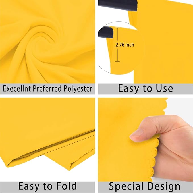 Yellow Photo Backdrop for Photoshoot Yellow Background for Photography Photo Backdrop Curtain for Party 8 x 10 FT