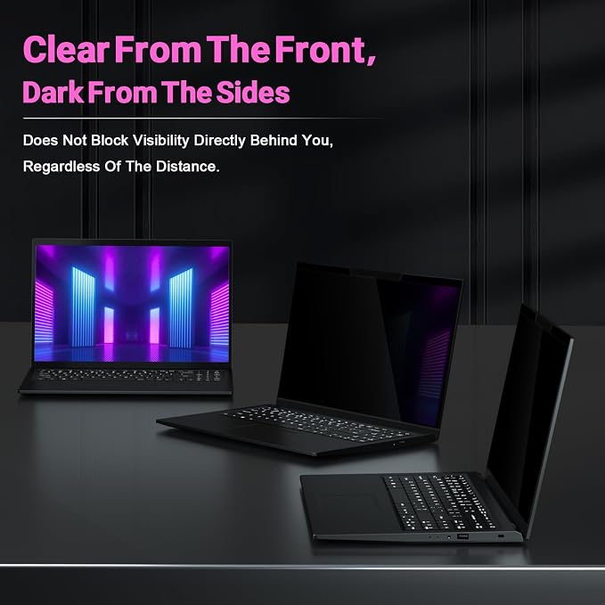 PYS Magnetic Laptop Privacy Screen 14 Inch 16:9 - Laptop Screen Privacy Shield, Anti-Blue Light, Anti-Glare Filter, Removable Screen Protector