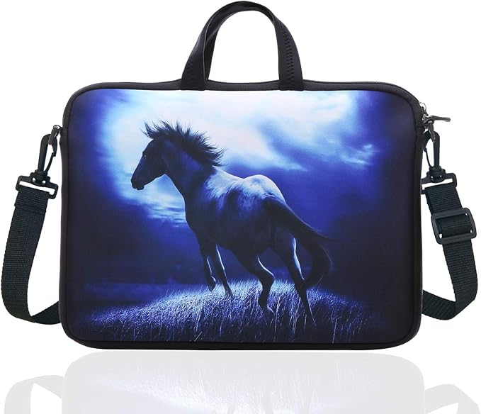 15.6-Inch Laptop Shoulder Sleeve Bag Case With Handle For 15 15.6" Acer Dell Hp (blue)