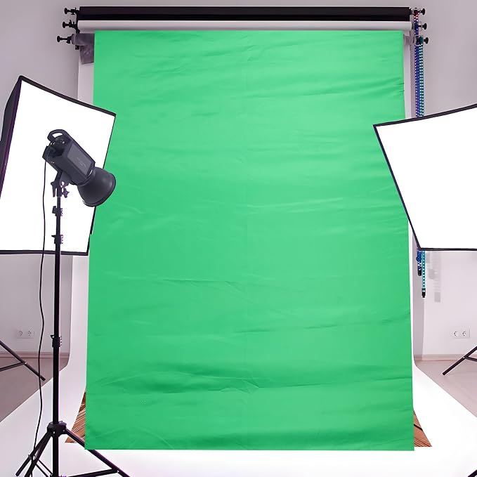 Chroma Key Backdrop Fabric 3x2ft Wrinkle-Resistant Photo Background Sheet for Video Streaming and Live Broadcast Photography