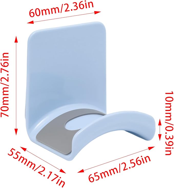 1Pcs Blue ABS Plastic Headphone Stand Hanger, Table Wall Mount Headset Holder Hook, Adhesive Earphones Hangers for Desk Headphone Hanger, Most Headphones and Controller