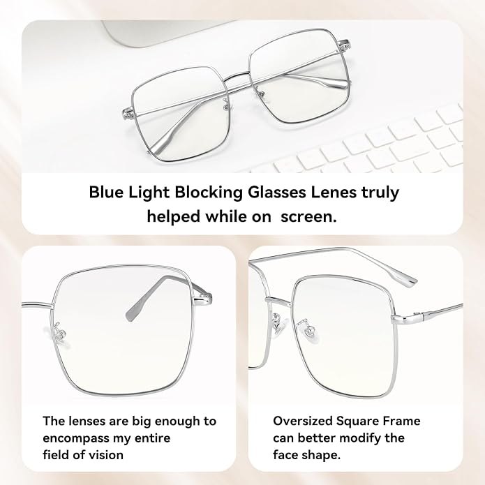Dollger Blue Light Blocking Glasses women Anti Glare UV Filter Computer Gaming Glasses Retro matal square Eyeglasses Frame