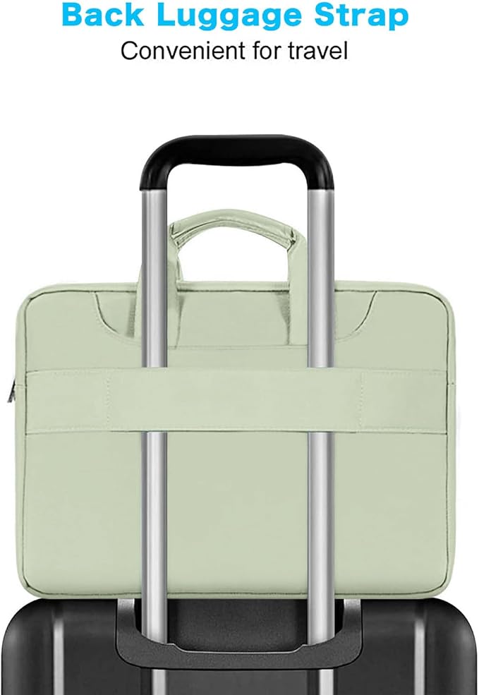 MOSISO 360 Protective Laptop Bag 15.6 inch, 15-16 inch Computer Bag Compatible with MacBook Air 15 inch/Pro 16 inch, HP,Dell,Lenovo,Asus,Notebook, Laptop Carrying Case with Strap&Handle, Sage Green