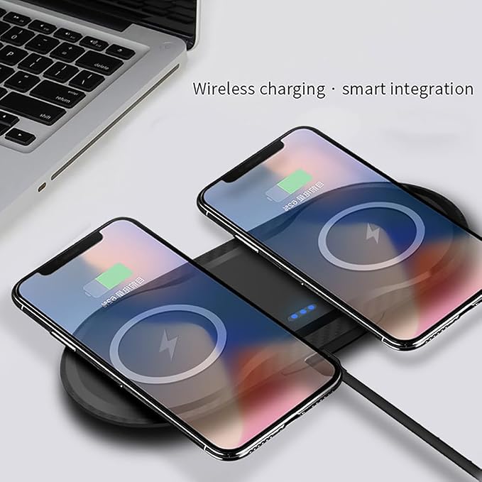 30Watt Dual Wireless Charging Pad for Multiple Devices, Dual 15W Charging Pad for iPhone 16/15/14/13/12/11/X,for Samsung Galaxy S25/S24/S23/S22/S21/S20/S10, and More. with USB-C Cable