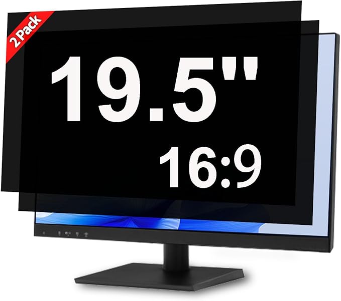 [2 Pack] 19.5 Inch Privacy Screen for Computer Monitor Blue Light Screen Protector Anti Glare Anti-Scratch Monitor Privacy Shield Screen 19.5 Inch 16:9 Aspect Ratio