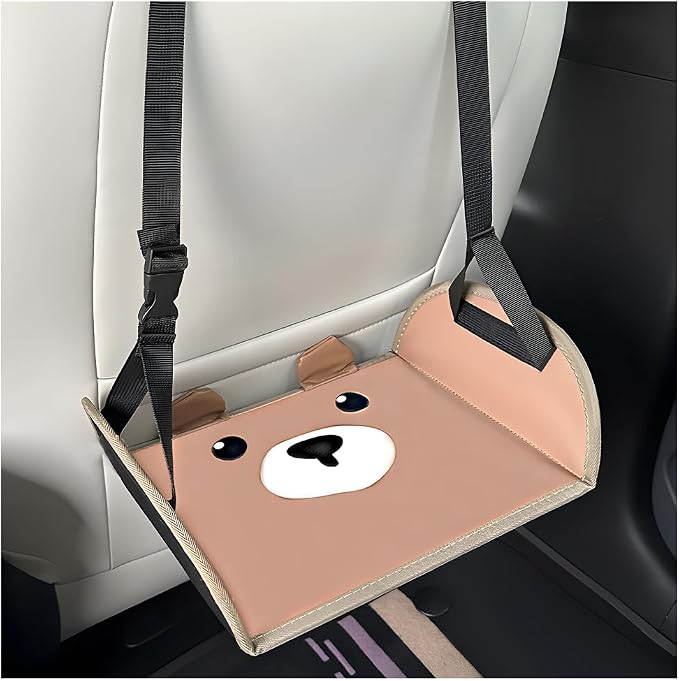 Car Foot Hammock, Adjustable Cute Bear Vehicle Headrest Seat Hanging Footrest with Adjustable Straps, Portable Auto Interior Leg Support Relax Pad, Universal for SUV RV Truck (Style2)
