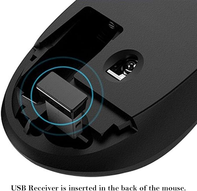 MiraCase Comfortable 2.4 GHz Long Range Silent Wireless Mouse | 1600 DPI | 30ft Working Distance | Battery Included | Black