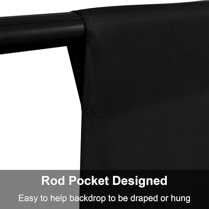 Joccun 7X10FT Black Backdrop Background for Photography,Polyester Backdrop Curtain Background Screen for Photography,Photoshoot,Video Recording,Studio(7X10ft,Black)
