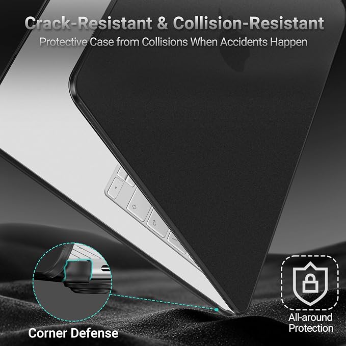 MOSISO Compatible with MacBook Neo Case 13 inch 2026 Release A3404, Seamlessly Closes Scratches & Fingerprints Resistant Hard Shell&Sixteen Grid Puffy Bag&Keyboard Skin&Type C&Screen Film, Black