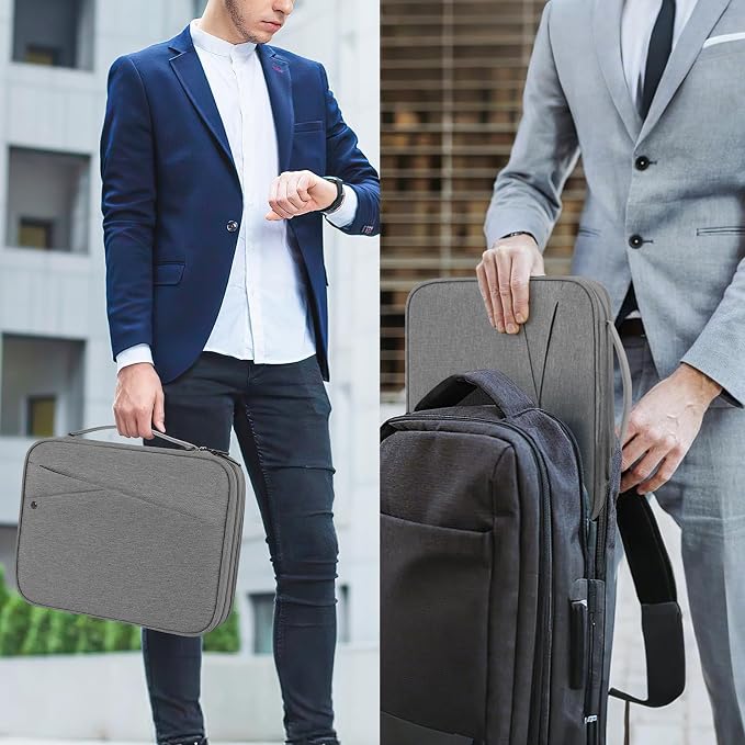 MoKo 9-11 Inch Tablet Sleeve Bag for New 11-inch iPad Pro M4 & Air M2 2024, iPad 10th Gen 10.9, iPad Air 5/4th 10.9, iPad 9/8th 10.2, Double Layer iPad Bag with Non-Slip Carrying Handle, Light Gray
