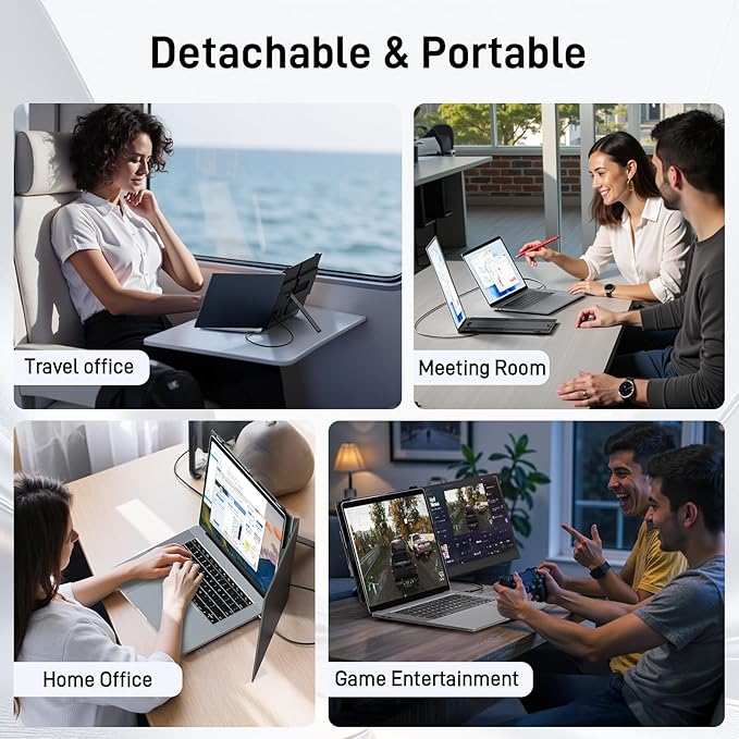 Vixtan Laptop Screen Extender, 15.3" FHD 1080P Portable Dual Monitor, Ultra-Thin 1.7lbs Plug & Play for 13"-17" Laptops