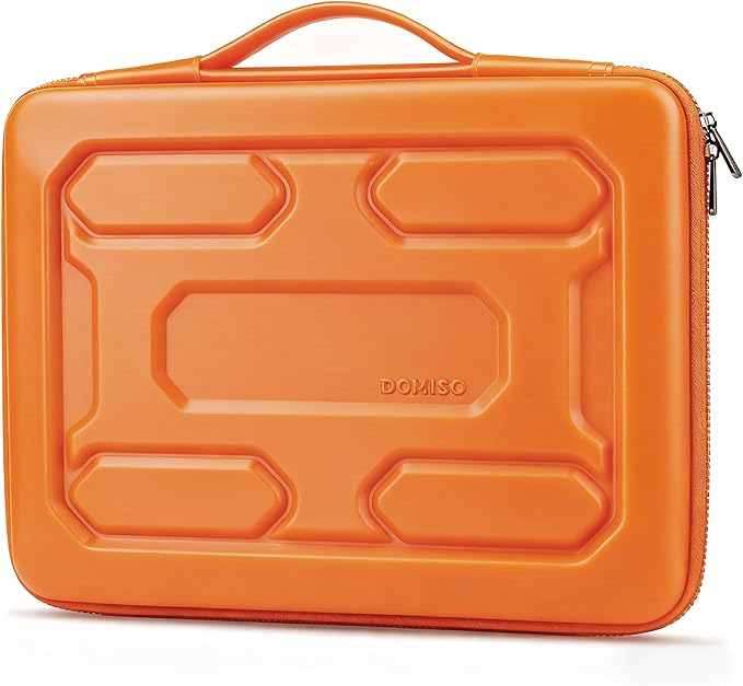 DOMISO 17 inch Laptop Sleeve with Handle Shockproof Waterproof EVA Protective Case for 17.3" ZBook Fury 17.3 G8/MSI GS73VR Stealth Pro/HP Envy 17/LG Gram 17"/ROG Strix GL702VS, Orange