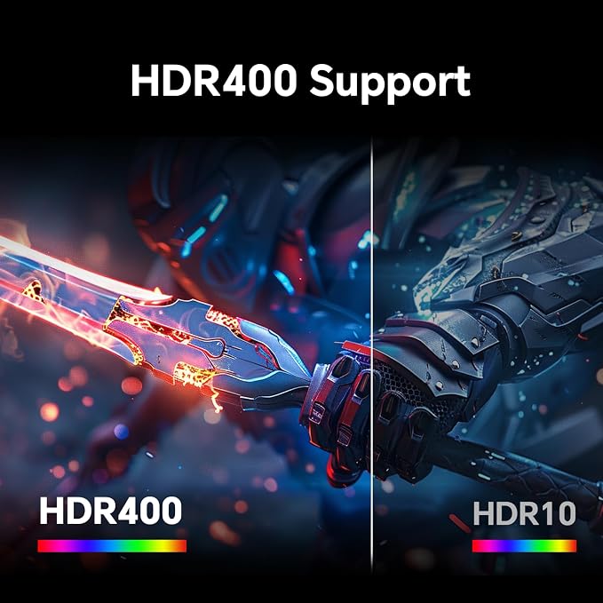 KTC 24 inch Gaming Monitor QHD 180Hz, Fast IPS 1440p Computer Monitor, Up to 185Hz, 1ms, G-Sync/FreeSync, HDR400, Height Adjustable, 2 x HDMI, 1 x DP H24T7