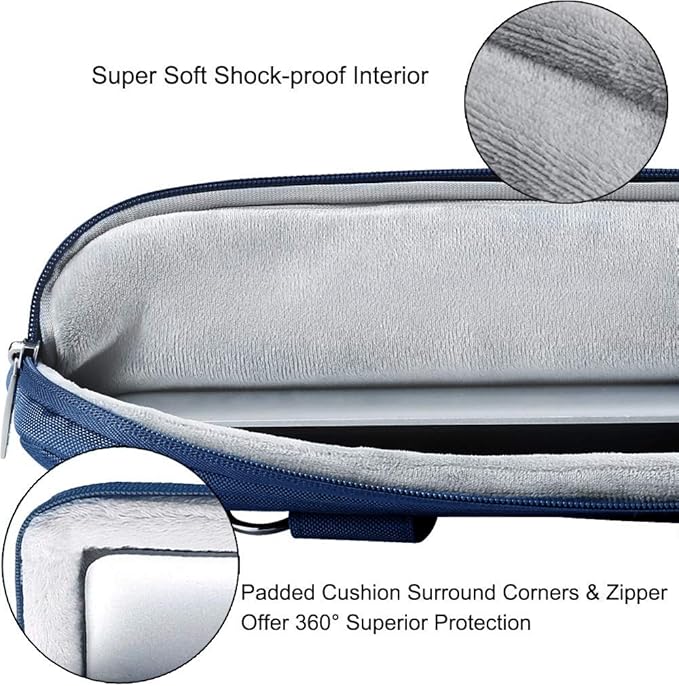 Voova Laptop Bag 15.6 Inch, 360° Protective Laptop Case Sleeve Compatible with MacBook Air 15 M2/M3/M4, MacBook Pro 15/16, 15-16” Lenovo Dell Hp, Waterproof Computer Bag Slim Briefcase, Blue