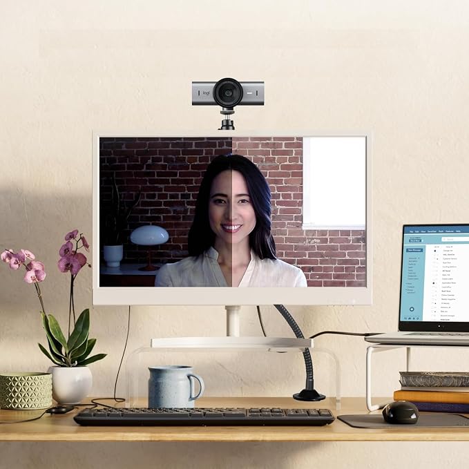 Brio 101 Webcam Stand, Magnetic Webcam Clamp Mount Holder Compatible with Logitech Brio 101 100/Brio 301 300/Brio 501 500/Brio 4K/C270/C310 webcams