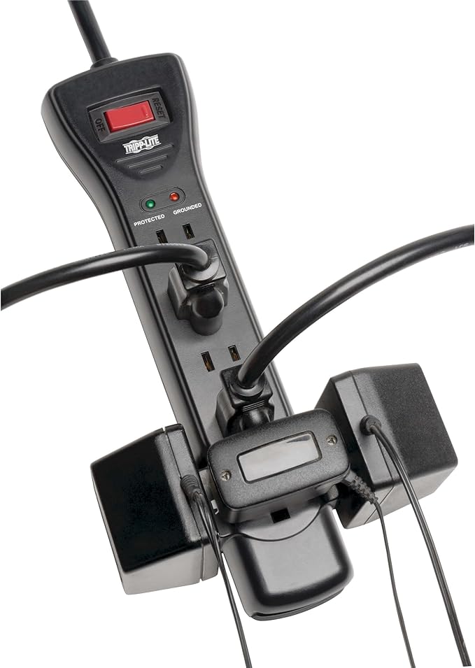 Eaton Tripp Lite Series SUPER7B Flat Plug Power Strip Surge Protector,7 Outlets,7ft Extension Cord,2160 Joules,UL Listed&Certified,Black,Lifetime Manufacturer's Warranty&$75,000 Insurance,(Pack of 6)