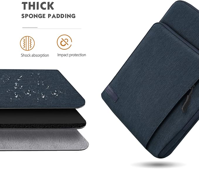 MoKo 10-13 Inch Tablet Sleeve Bag Carrying Case with Pockets Fits New 13-inch iPad Air M4 2026 & Pro M5,Pro 12.9/11,iPad 10th/Air 5/4th 10.9,i-Pad 7/8/9th 10.2, Galaxy Tab S8+/S9+ 12.4, Indigo