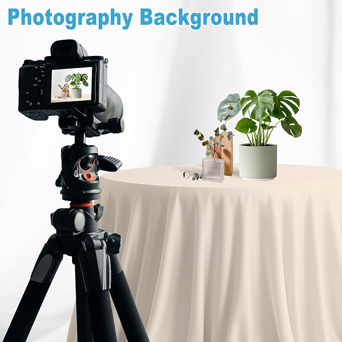 6x9ft Beige Photography Backdrop, High Density Polyester Fiber Photo Background Cloth is Foldable and Machine Washable, Suitable for Photo Background Video Photography Studios
